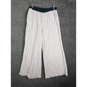 Free People Wide Leg Pants Womens L Striped Pull On Casual Baggy Cropped